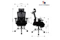 FANTECH OC-A259 Pro Premium Mesh Office Chair with Leg Rest